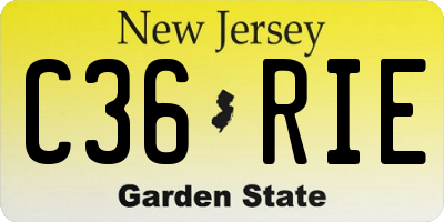 NJ license plate C36RIE