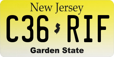 NJ license plate C36RIF