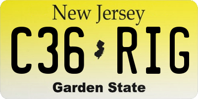 NJ license plate C36RIG