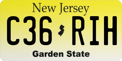 NJ license plate C36RIH