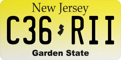 NJ license plate C36RII