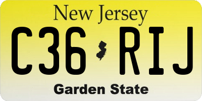 NJ license plate C36RIJ