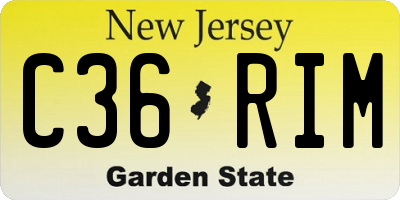 NJ license plate C36RIM
