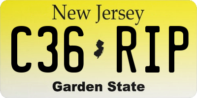 NJ license plate C36RIP