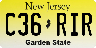 NJ license plate C36RIR