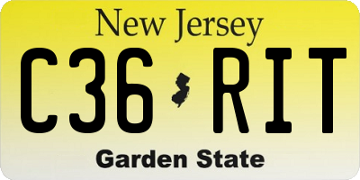 NJ license plate C36RIT
