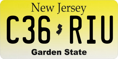 NJ license plate C36RIU