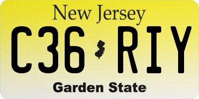 NJ license plate C36RIY