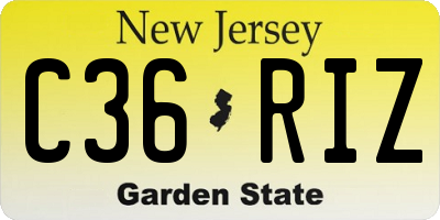 NJ license plate C36RIZ