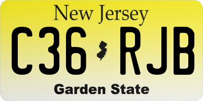 NJ license plate C36RJB