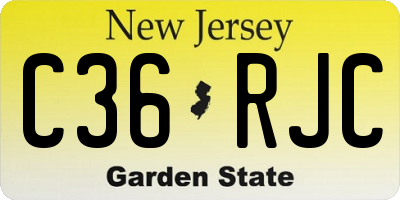 NJ license plate C36RJC