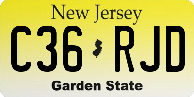 NJ license plate C36RJD