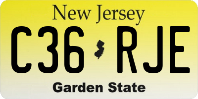 NJ license plate C36RJE