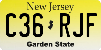NJ license plate C36RJF