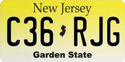 NJ license plate C36RJG