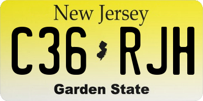 NJ license plate C36RJH