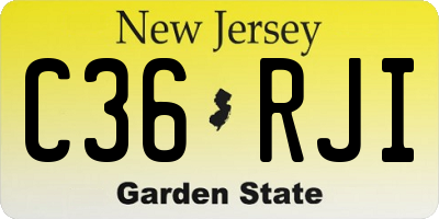 NJ license plate C36RJI