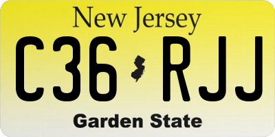 NJ license plate C36RJJ