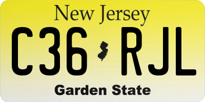 NJ license plate C36RJL