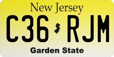 NJ license plate C36RJM