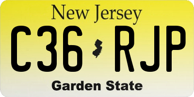 NJ license plate C36RJP