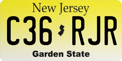 NJ license plate C36RJR
