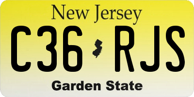 NJ license plate C36RJS