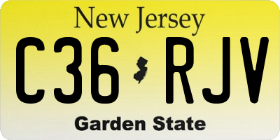 NJ license plate C36RJV