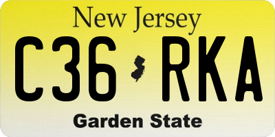 NJ license plate C36RKA