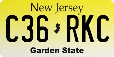 NJ license plate C36RKC