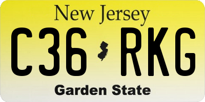 NJ license plate C36RKG