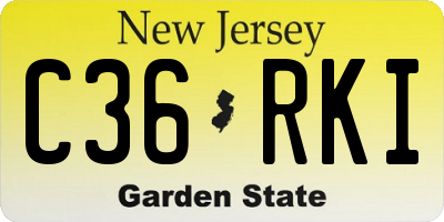 NJ license plate C36RKI