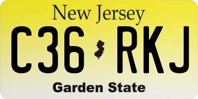 NJ license plate C36RKJ