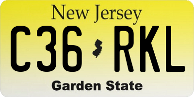 NJ license plate C36RKL