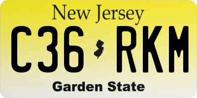 NJ license plate C36RKM