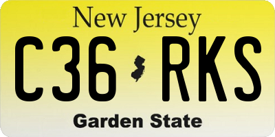 NJ license plate C36RKS