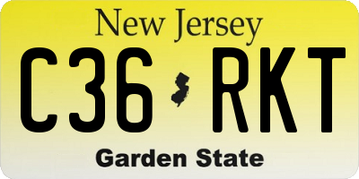 NJ license plate C36RKT