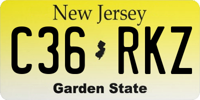 NJ license plate C36RKZ
