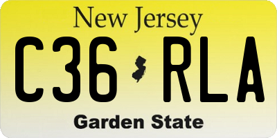 NJ license plate C36RLA