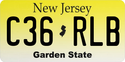 NJ license plate C36RLB