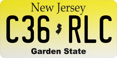 NJ license plate C36RLC