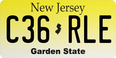 NJ license plate C36RLE