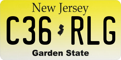 NJ license plate C36RLG