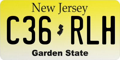 NJ license plate C36RLH