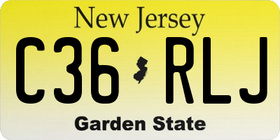 NJ license plate C36RLJ