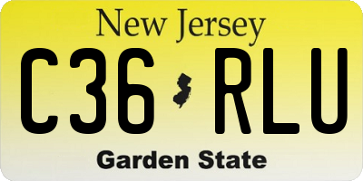 NJ license plate C36RLU