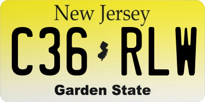 NJ license plate C36RLW
