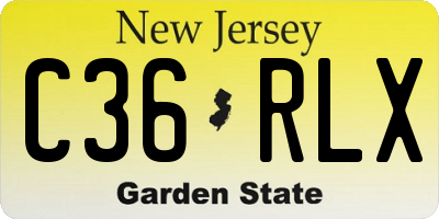 NJ license plate C36RLX