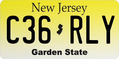 NJ license plate C36RLY