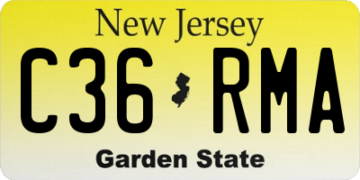 NJ license plate C36RMA